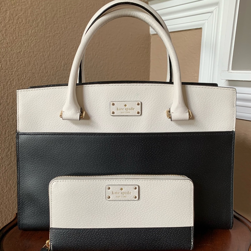 Kate Spade Black and White Purse and Wallet